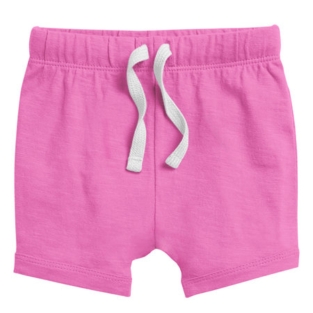 Use this blank Wonderful Baby Short Mockup In Shell Pink Color to make your design becomes more luxurious.の写真素材