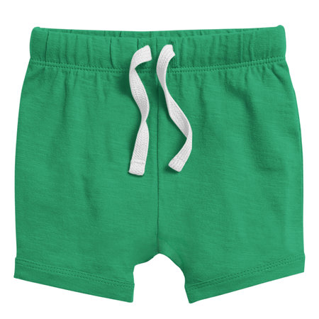Use this blank Wonderful Baby Short Mockup In Green Bee Color to make your design becomes more luxurious.の写真素材