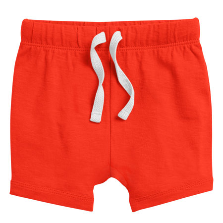 Use this blank Wonderful Baby Short Mockup In Fusion Red Color to make your design becomes more luxurious.の写真素材