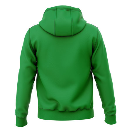 Get fashionable photos and never lost your beloved customer, with this Back View Perfect Hoodie Mockup In Jungle Green Color.の写真素材