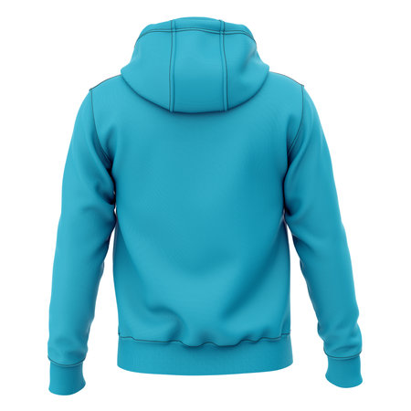 Get fashionable photos and never lost your beloved customer, with this Back View Perfect Hoodie Mockup In Silverpine Cyan Color.の写真素材