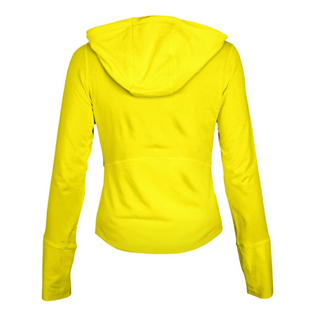 A high resolution Back View Wonderful Female Hoodie Mockup In Pure Sunshine Color to help you present your design ideas beautifully.の写真素材