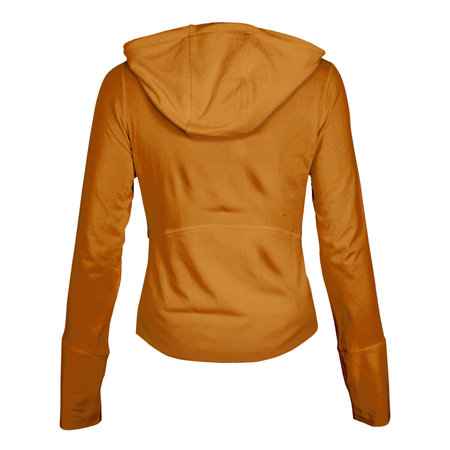 A high resolution Back View Wonderful Female Hoodie Mockup In Brown Alpaca Color to help you present your design ideas beautifully.の写真素材