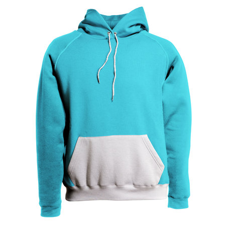 This Stylish Hoodie Mockup In Silverpine Cyan Color, will give a perfect scene to make your designs products more life.の写真素材