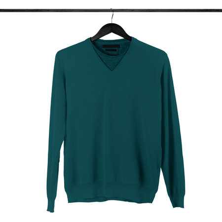 Showcase the beauty of your design ideas with this Sweet V Neck T shirt Mockup In Green Eden Color.の写真素材