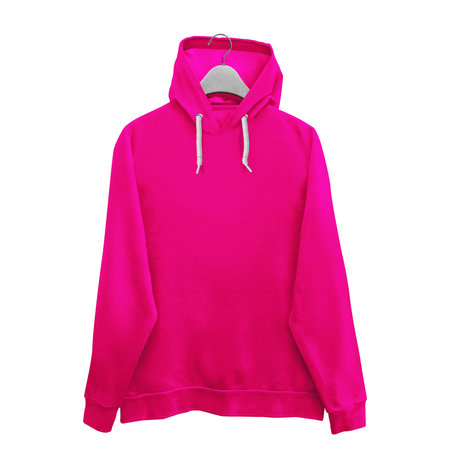 Make your design ideas faster and more beautiful with this Simple Hoodie Mockup In Rose Pink Color With Hanger.の写真素材