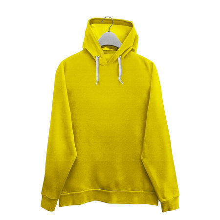 Make your design ideas faster and more beautiful with this Simple Hoodie Mockup In Pure Sunshine Color With Hanger.の写真素材