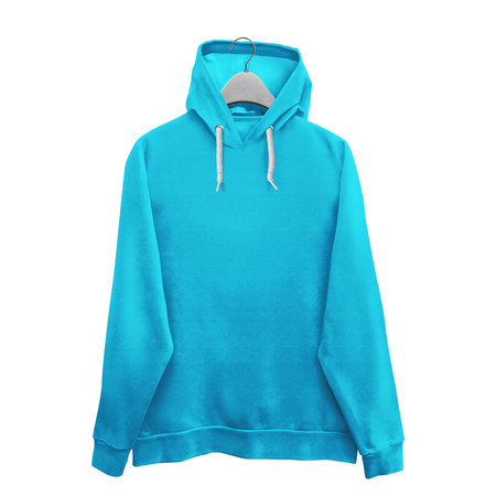Make your design ideas faster and more beautiful with this Simple Hoodie Mockup In Silverpine Cyan Color With Hanger.の写真素材