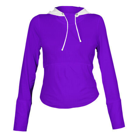 A modern Front View Wonderful Female Hoodie Mockup In Purple Vanity Color template to make your work more faster.の写真素材