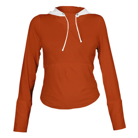 A modern Front View Wonderful Female Hoodie Mockup In Brown Alpaca Color template to make your work more faster.の写真素材