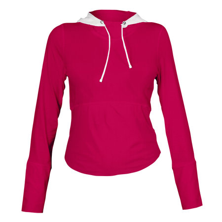 A modern Front View Wonderful Female Hoodie Mockup In Mystic Magenta Color template to make your work more faster.の写真素材