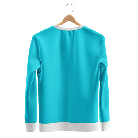 Showcase your designs like an expert graphic designer with this Awesome Sweatshirt on Hanger Mockup In Angel Blue Color. Customize everything you need.の写真素材