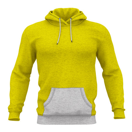 Just place your picture on this Front View Perfect Hoodie Mockup In Pure Sunshine Color, and your products will be ready to be advertised.の写真素材