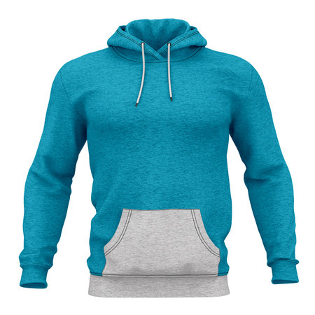 Just place your picture on this Front View Perfect Hoodie Mockup In Silverpine Cyan Color, and your products will be ready to be advertised.の写真素材