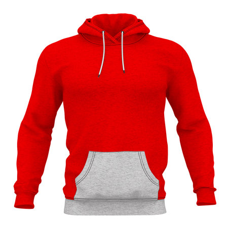 Just place your picture on this Front View Perfect Hoodie Mockup In Empire Red Color, and your products will be ready to be advertised.の写真素材