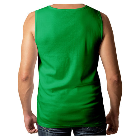 A Back View Attractive Mens Tank Top Mockup In Jungle Green Color., to quickly and easily bring your designs to life.の写真素材
