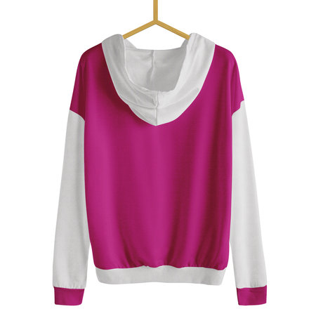 Add your own designs to This Back View Simple Female Hoodie Mockup In Mystic Magenta Color With Hanger and all be done.の写真素材
