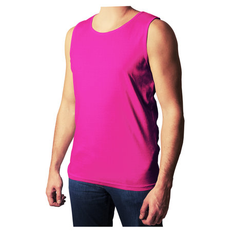 You do not need to be a pro designer if you use this Front View Attractive Mens Tank Top Mockup In Rose Pink Color.の写真素材