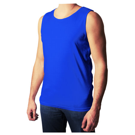 You do not need to be a pro designer if you use this Front View Attractive Mens Tank Top Mockup In Vibrant Blue Color.の写真素材