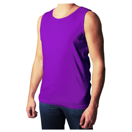 You do not need to be a pro designer if you use this Front View Attractive Mens Tank Top Mockup In Purple Vanity Color.の写真素材