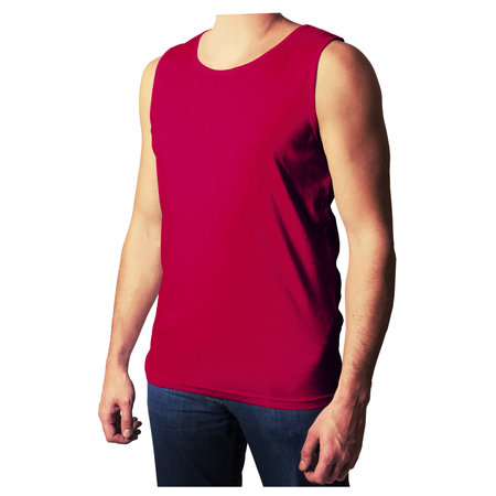 You do not need to be a pro designer if you use this Front View Attractive Mens Tank Top Mockup In Mystic Magenta Color.の写真素材