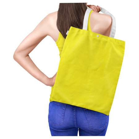 This  Cotton Bag Mockup In Pure Sunshine Color, will make your designs stand out and look amazingの写真素材