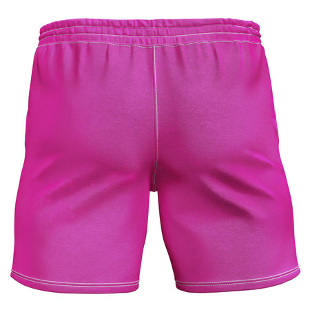 A Back View Impressive Short Mockup On Shell Pink Color, to quickly and easily bring your designs to life.の写真素材
