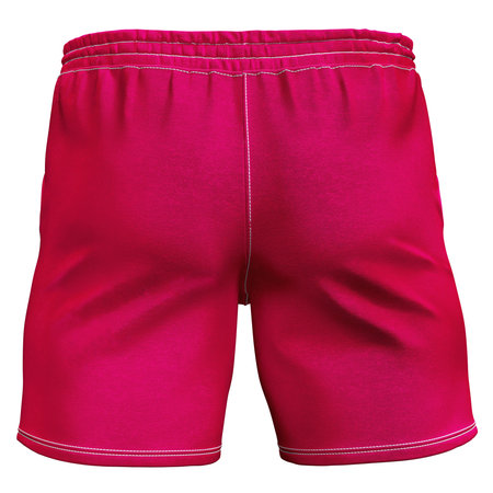 A Back View Impressive Short Mockup On Beetroot Purple Color, to quickly and easily bring your designs to life.の写真素材