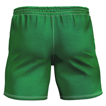 A Back View Impressive Short Mockup On Green Bee Color, to quickly and easily bring your designs to life.の写真素材