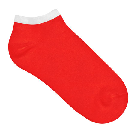 With this Beautiful Baby Short Ankle Socks Mockup In Fusion Red Color, you do not have to wait for your artwork to be done.の写真素材