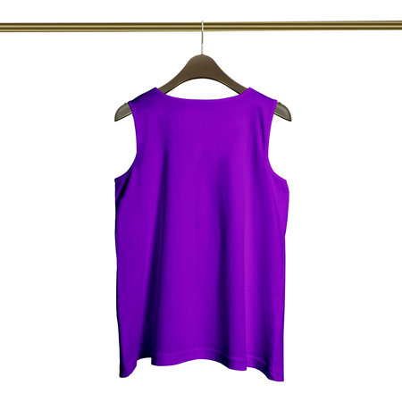 Make your stylish photos and never lost your customer with this Back View Luxurious Tank Top on Hanger Mockup in Purple Vanity Color.の写真素材