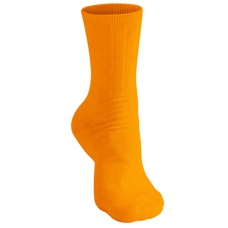 Use this Front View Beauty Sock Mockup In Flame Orange Color and everything becomes more realistic.の写真素材