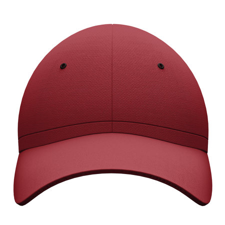 You can make your logo design more beautiful with this Front View Simple Baseball Hat Mockup In Savvy Red Color.の写真素材