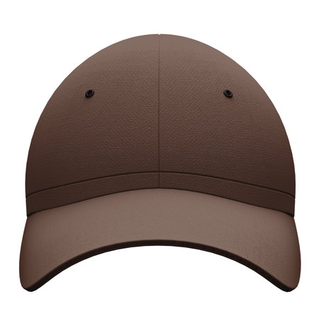 You can make your logo design more beautiful with this Front View Simple Baseball Hat Mockup In Tiramisu Brown Color.の写真素材