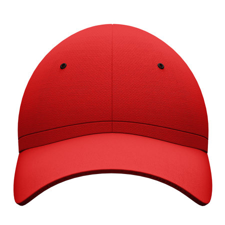 You can make your logo design more beautiful with this Front View Simple Baseball Hat Mockup In Racing Red Color.の写真素材