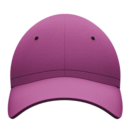 You can make your logo design more beautiful with this Front View Simple Baseball Hat Mockup In Purple Orchid Color.の写真素材