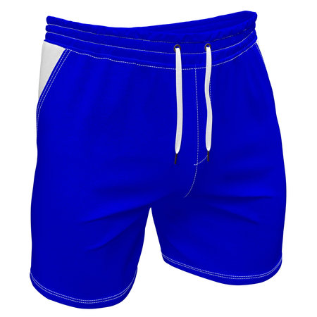 You can easily apply your incredible designs with this Side View Impressive Short Mockup In Vibrant Blue Color.の写真素材