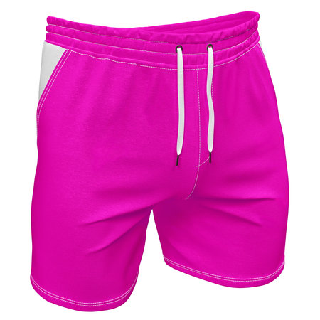 You can easily apply your incredible designs with this Side View Impressive Short Mockup In Rose Pink Color.の写真素材