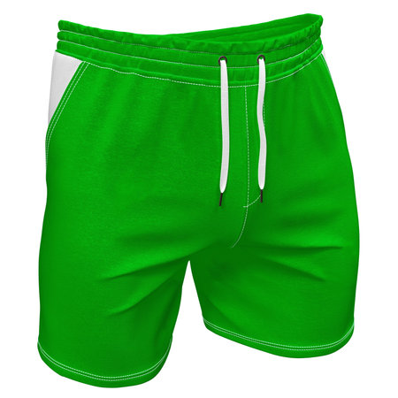 You can easily apply your incredible designs with this Side View Impressive Short Mockup In Jungle Green Color.の写真素材