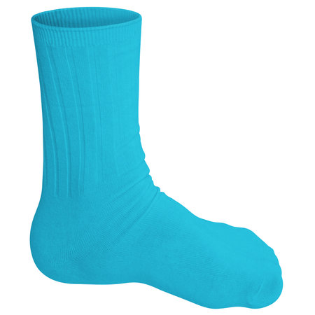 This Side View Beauty Sock Mockup In Silverpine Cyan Color will help you customize your logo or designs like a pro.の写真素材