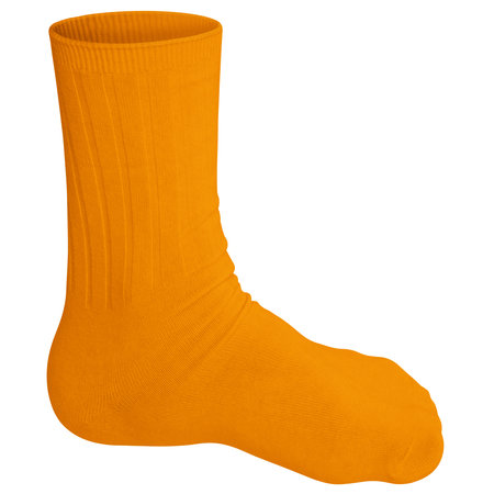 This Side View Beauty Sock Mockup In Flame Orange Color will help you customize your logo or designs like a pro.の写真素材