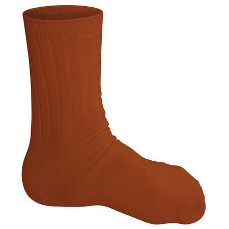 This Side View Beauty Sock Mockup In Brown Alpaca Color will help you customize your logo or designs like a pro.の写真素材