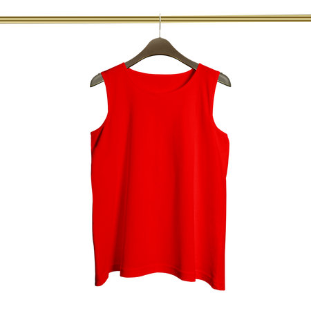 Just paste your design on This Front View Luxurious Tank Top in Empire Red Color on Hanger Mockup, and your products are able to go.の写真素材