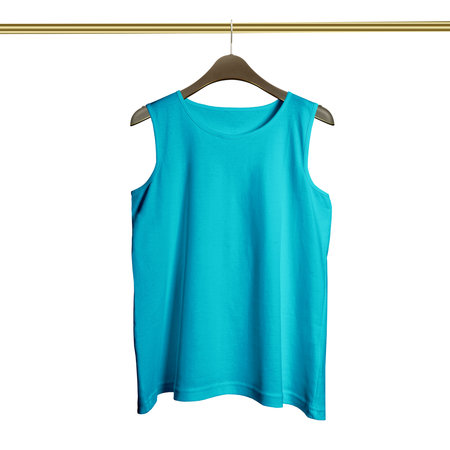 Just paste your design on This Front View Luxurious Tank Top in Silverpine Cyan Color on Hanger Mockup, and your products are able to go.の写真素材