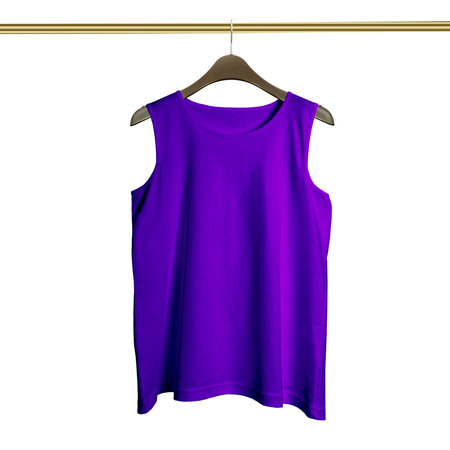Just paste your design on This Front View Luxurious Tank Top in Purple Vanity Color on Hanger Mockup, and your products are able to go.の写真素材