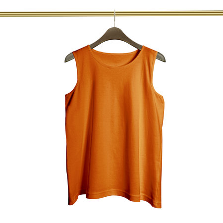 Just paste your design on This Front View Luxurious Tank Top in Brown Alpaca Color on Hanger Mockup, and your products are able to go.の写真素材
