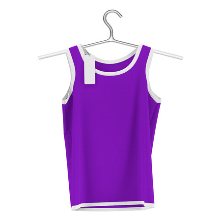 Make your design more luxurious with this Wonderful Tank Top Mockup On Hanger In Purple Vanity Color On Hanger.の写真素材
