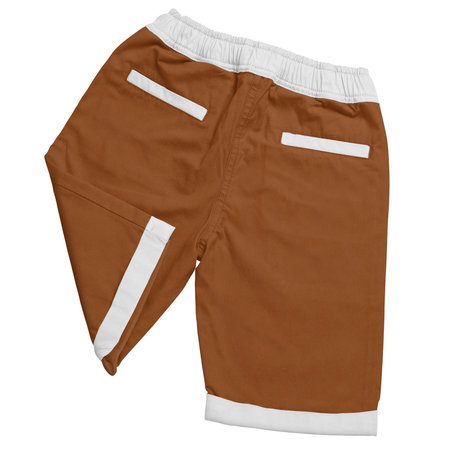 Make a stylish photos with just a couple of clicks, with this  Back View Sweet Cotton Short Mockup In Brown Alpaca Colorの写真素材