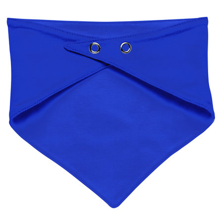 A realistic Back View Fantastic Baby Scarf Mockup In Dazzling Blue Color to help you provide a luxurious design.の写真素材