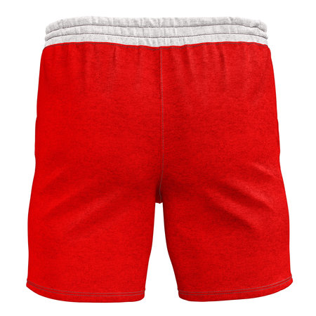 Grab this realistic Back View Mens Stylish Short Mockup In Fusion Red Color, to give a boost to your designing progress.の写真素材